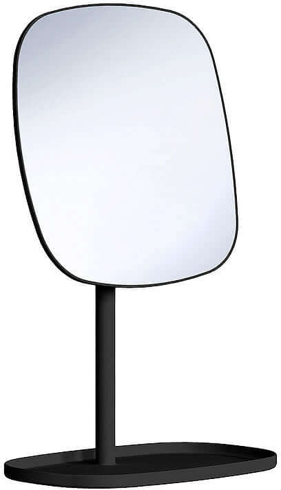 Free-Standing Makeup Mirror with Jewelry Tray - Black, Green, or White