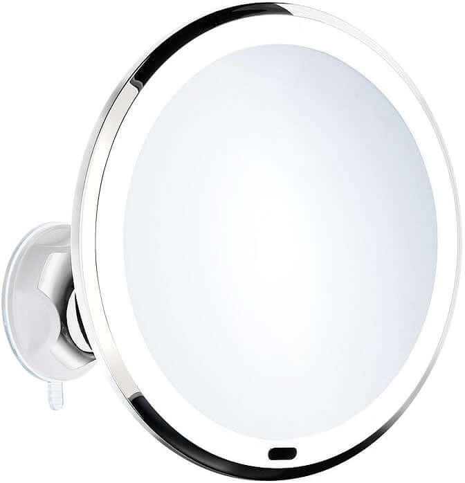 Suction-Cup LED Makeup Mirror in Black or Chrome - Beslagsboden - Perfect Makeup Mirrors