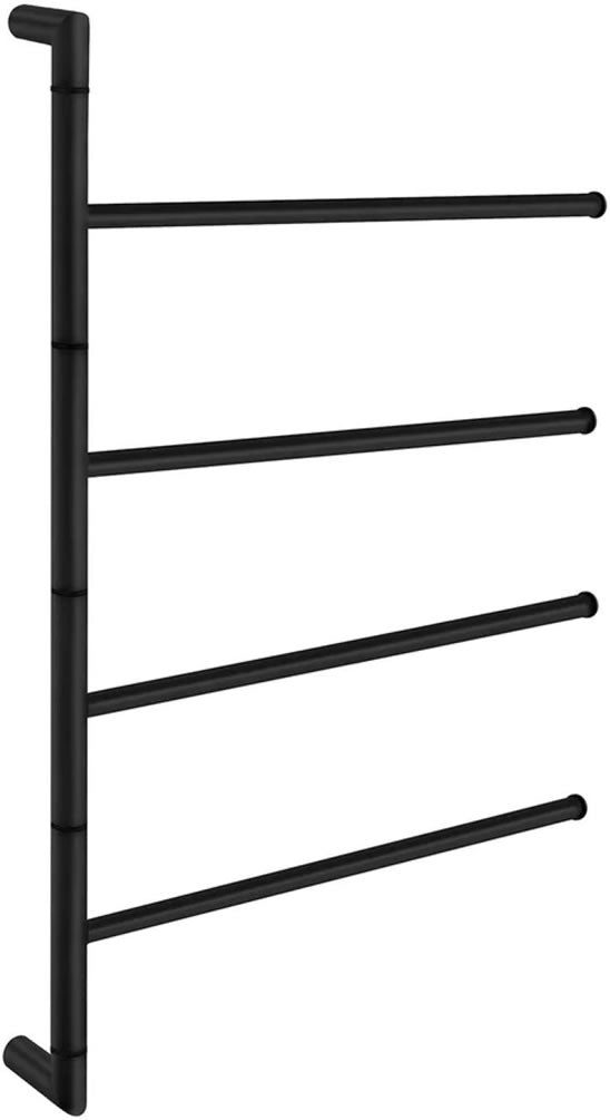Smedbo 4-Bar Wall-Mounted Towel Rack in Matte Black. (The bars swivel.)