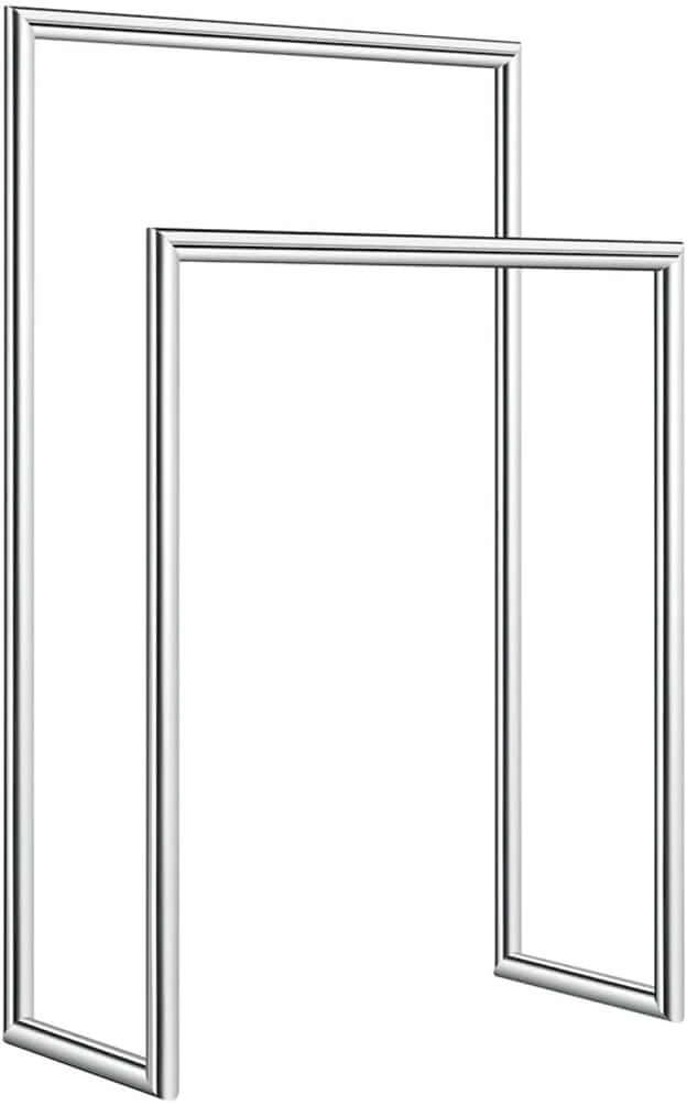 Stainless Steel Freestanding Double Towel Stand - Stainless Steel or Matte Black - SMEDBO