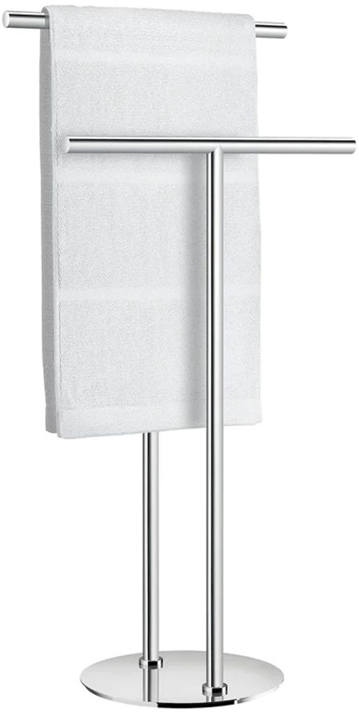 Double-T Stainless Steel Freestanding Towel Stand - Stainless Steel or Matte Black - SMEDBO