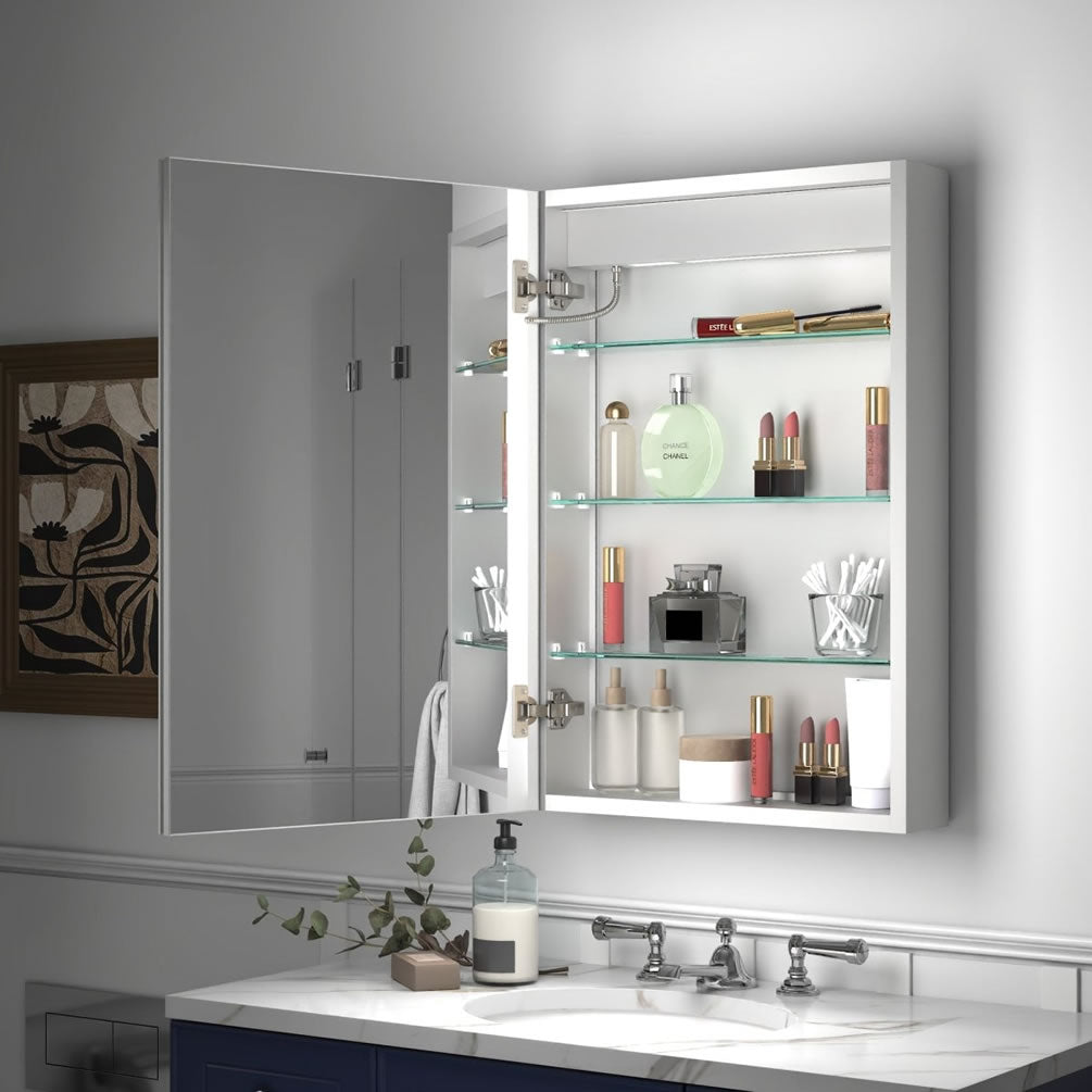 20" Reluma LED Medicine Cabinet is 30" High, Recessed or Surface Mount – Mirror Luxe
