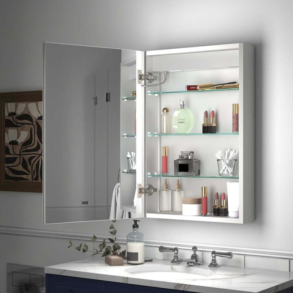 20" Reluma LED Medicine Cabinet is 30" High, Recessed or Surface Mount – Mirror Luxe