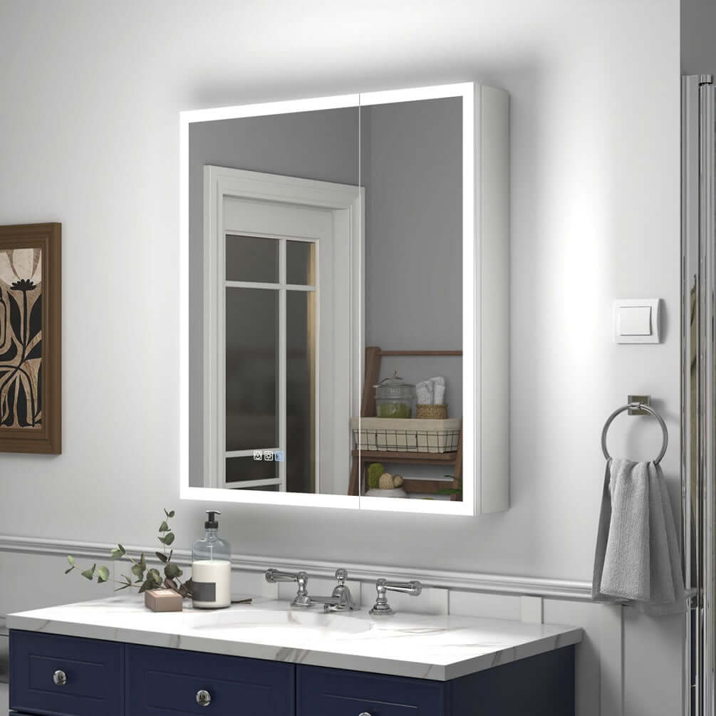 Reluma by Mirror Luxe with dimmer, defogger, adjustable LEDs, Interior AC outlets and USB ports, doors mirrored on both sides and more...