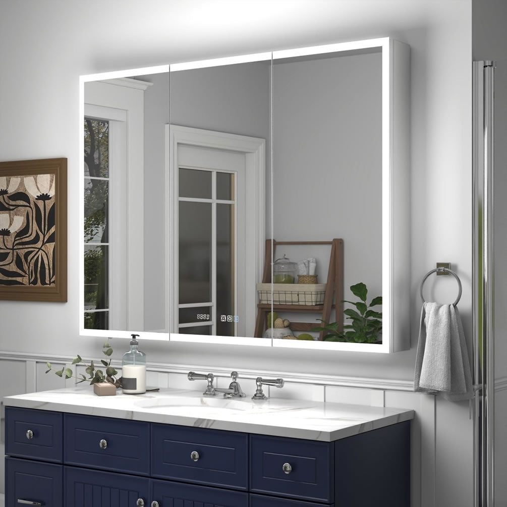 48" Reluma LED Medicine Cabinet 30", or 36" High, Recessed or Surface Mount – Mirror Luxe