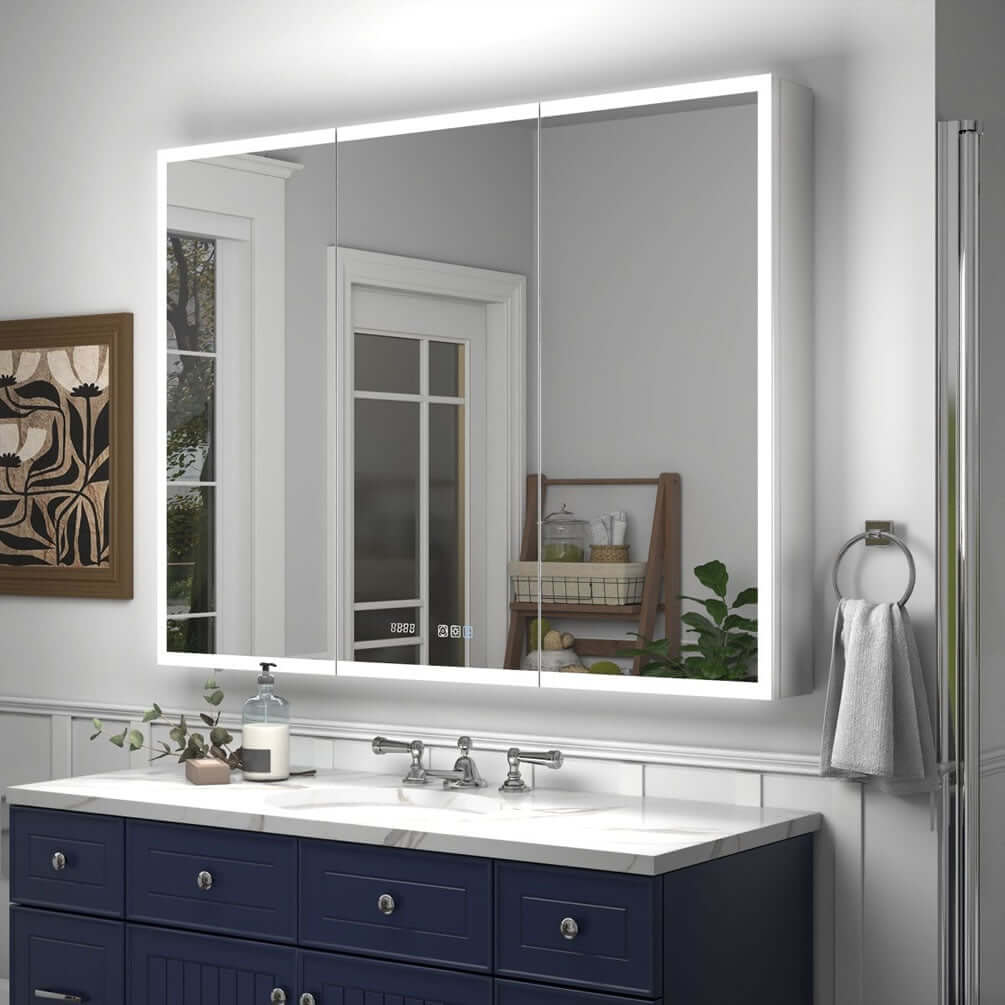 48" Reluma LED Medicine Cabinet 30", or 36" High, Recessed or Surface Mount – Mirror Luxe