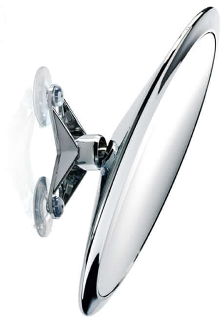 SPT 13/X Suction Cup Travel Makeup Mirror. Attach it securely to the hotel mirror or any smooth surface and it tilts and pivots left and right. 10x Magnification.