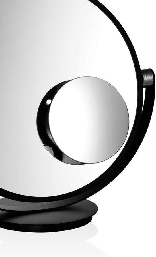 Polished Chrome VANITY PLUS 5x magnetic clip-on makeup mirror