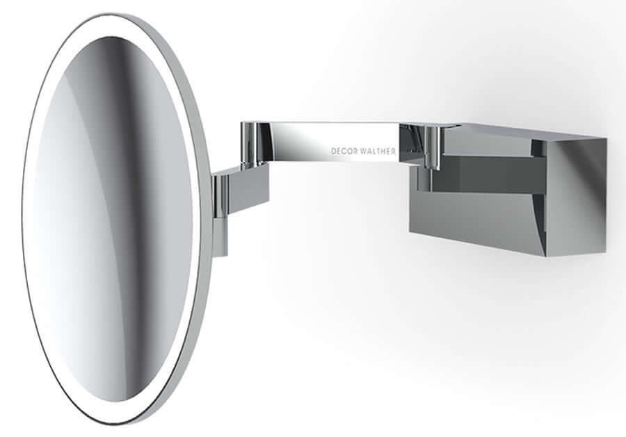 Polishd Chrome. Hardwired. 3,000k - 5,000k adjustable. 5x Magnification.