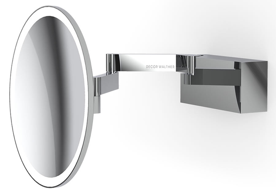 Polishd Chrome. Hardwired. 3,000k - 5,000k adjustable. 5x Magnification.