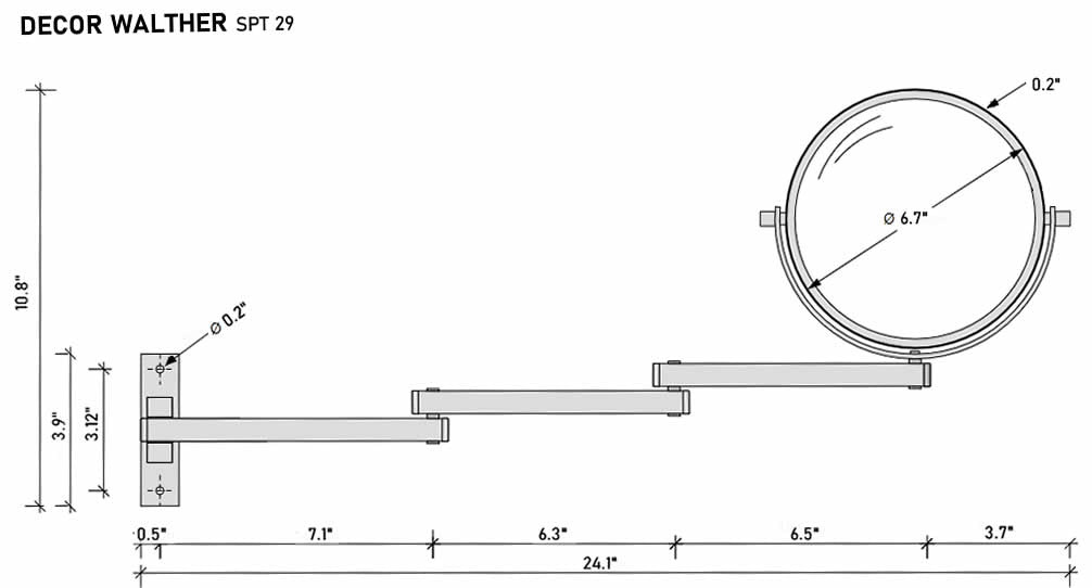 SP 29 Extra-Long Extension Arm - 24.1" by Decor Walther