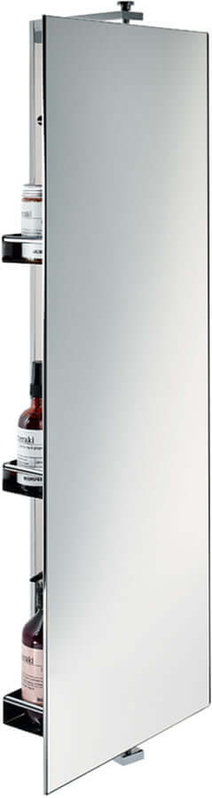 SP 31 Revolving Mirror serves as a Medicine Cabinet as well as a Bathroom Mirror. 31-1/2" Tall, overall.