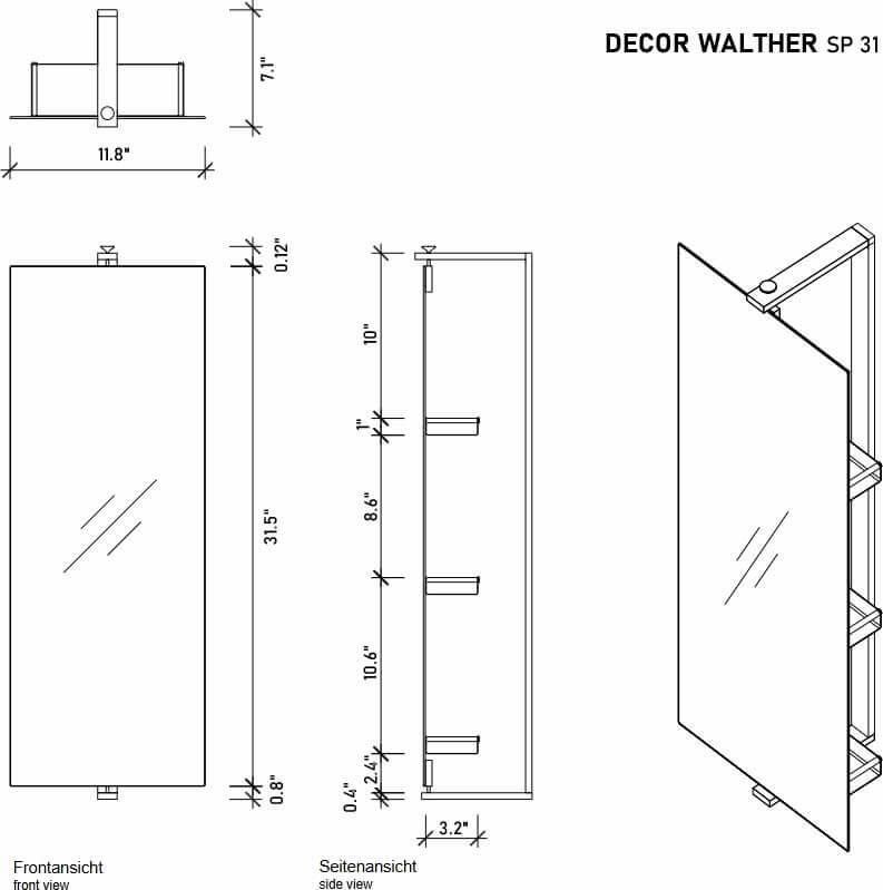 Decor Walther SP 31 Revolving Mirror / Medicine Cabinet
