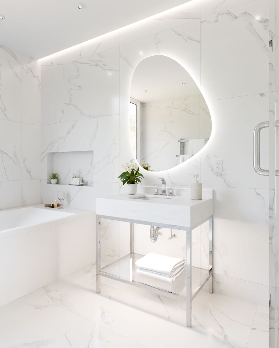 Savannah Vanity by Electric. Also by Electric Mirror, the Petra Vanity Mirror.