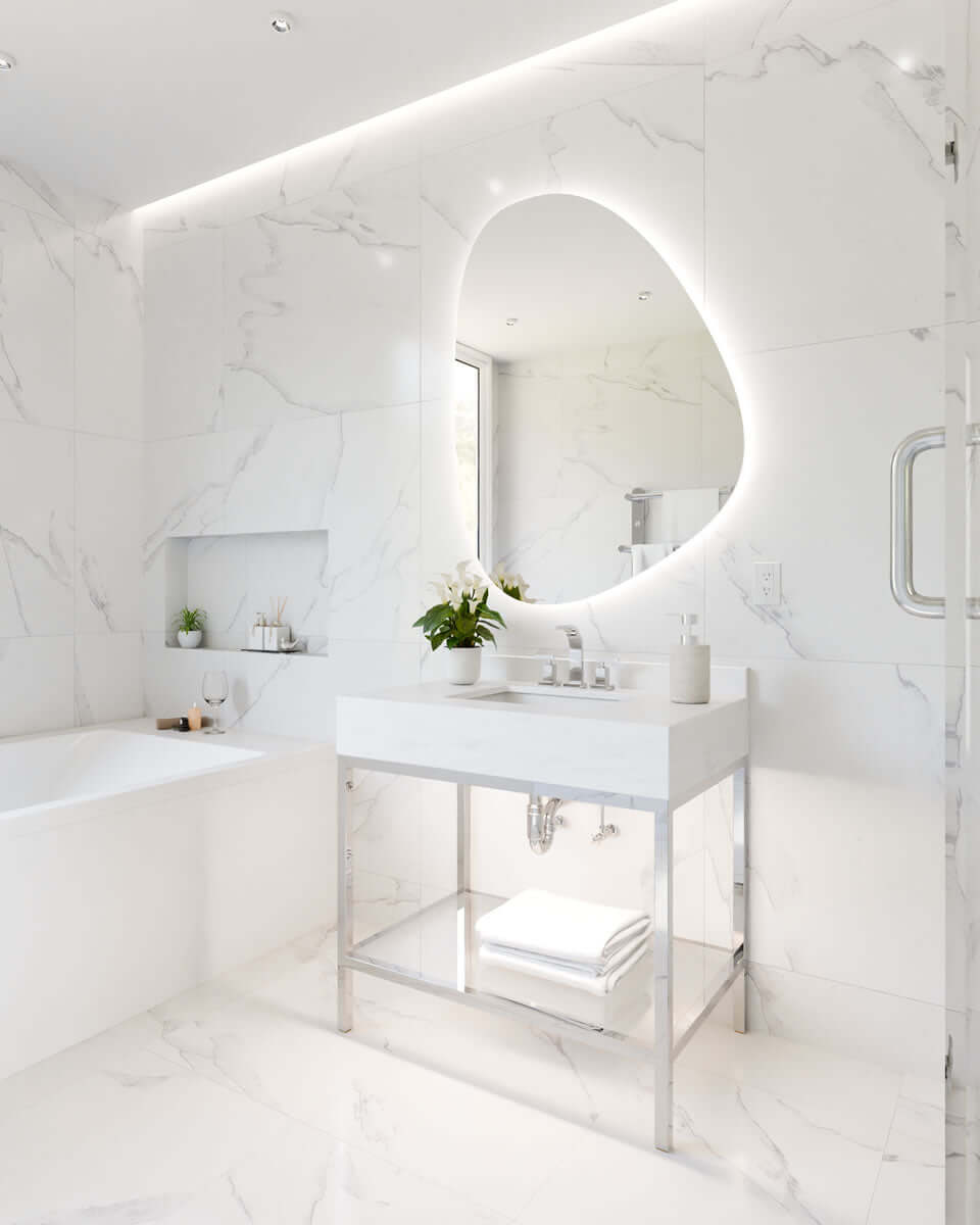 Savannah Vanity by Electric. Also by Electric Mirror, the Petra Vanity Mirror.