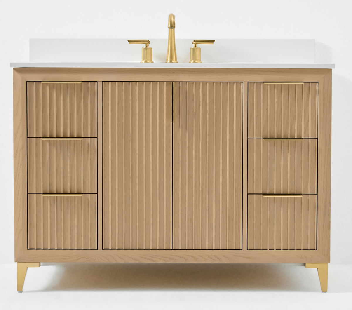 Turlington 48"Solid Wood Vanity Set Finished in American Oak or Black Oak by Ancerre Designs $2069.00 Perfect Makeup Mirrors