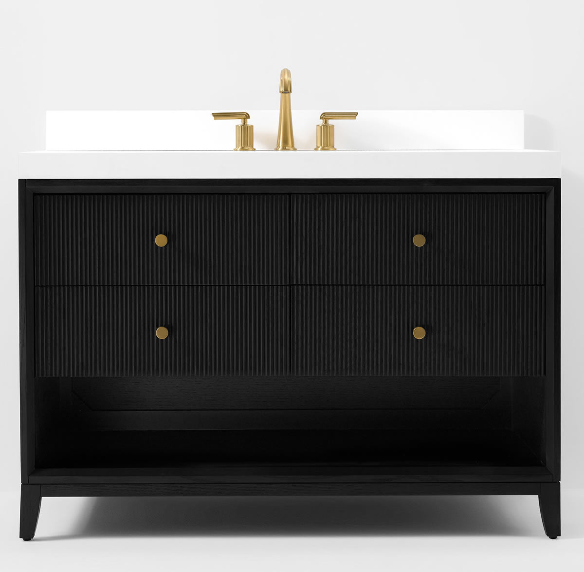 Momo 48" Solid Wood Vanity Set Finished in American Oak or Black Oak by Ancerre Designs $2069.00 Perfect Makeup Mirrors