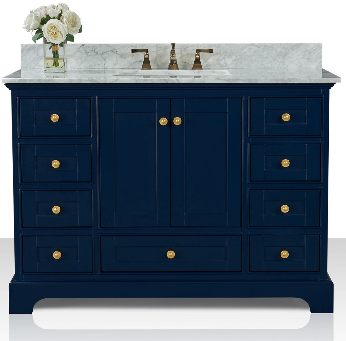 Audrey 48" Blue or Oak Solid Wood Vanity - Quartz or Marble Top - by Ancerre Designs $1769.00 Perfect Makeup Mirrors