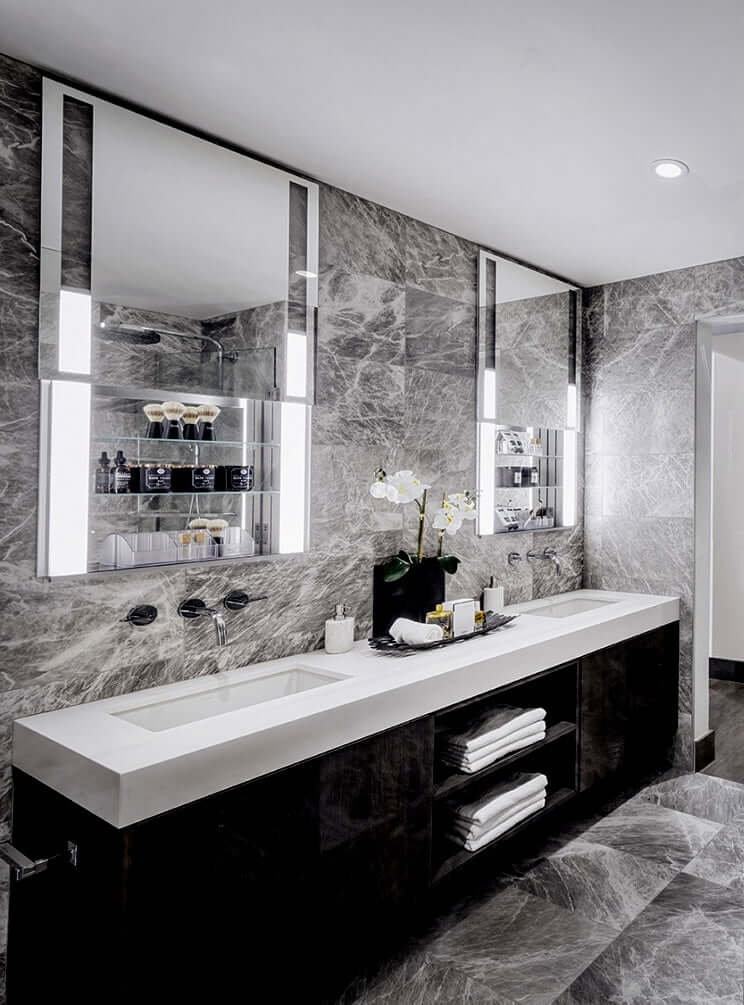 Sidler Sidelight 23", 31", 35", and 47" Wide LED Medicine Cabinet opens Vertically - Perfect Makeup Mirrors