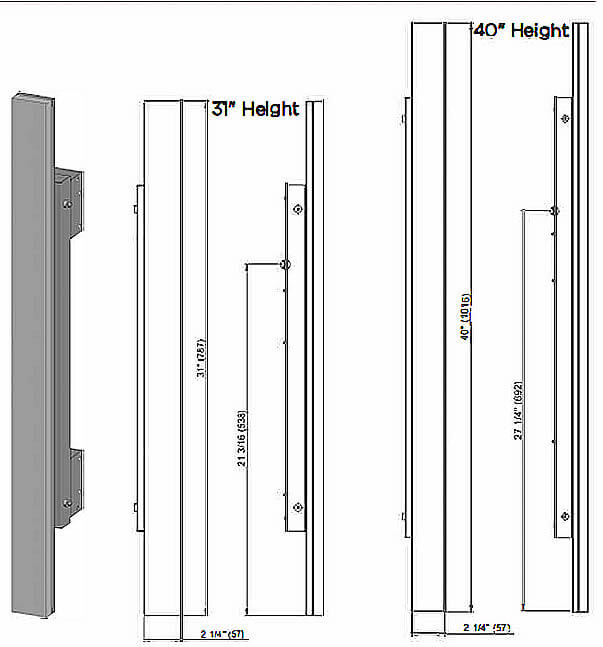Sidler Modello Modular Vertical Lighting - for Modello Medicine Cabinets - Perfect Makeup Mirrors