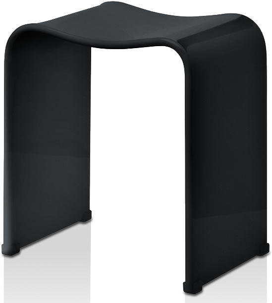 Black High Gloss Heavy Acrylic Shower Seat - DW 80 by Decor Walther