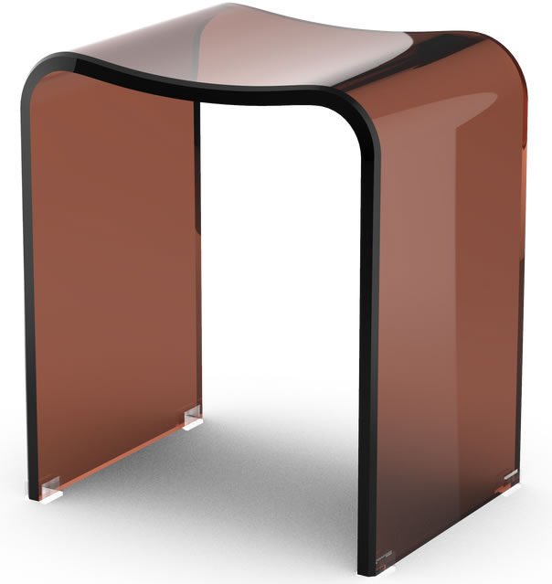 Tobacco Brown Heavy Acrylic Shower Seat - DW 80 by Decor Walther