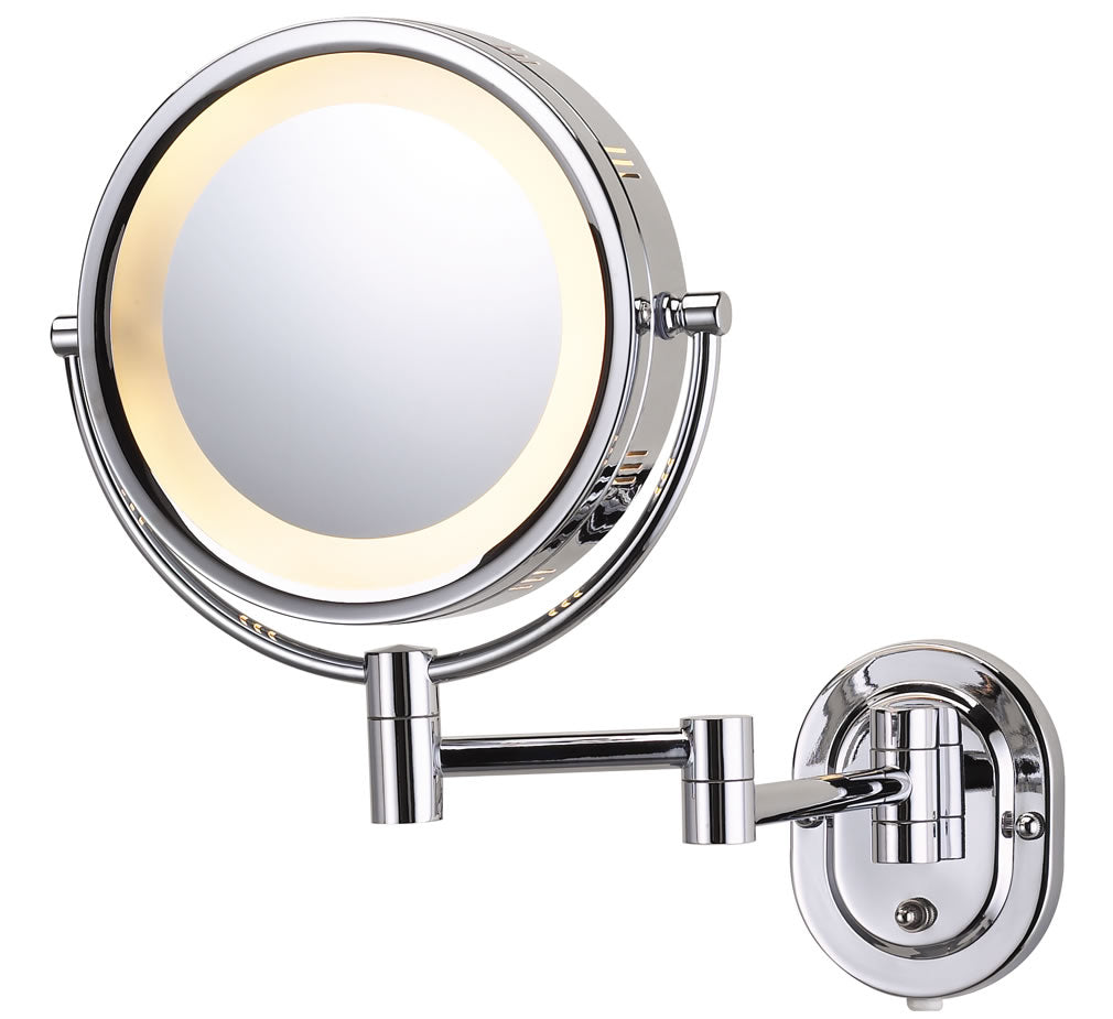 Plug-In Reversible Mirror 5X/1X – 3 Finishes - Jerdon Style - Perfect Makeup Mirrors