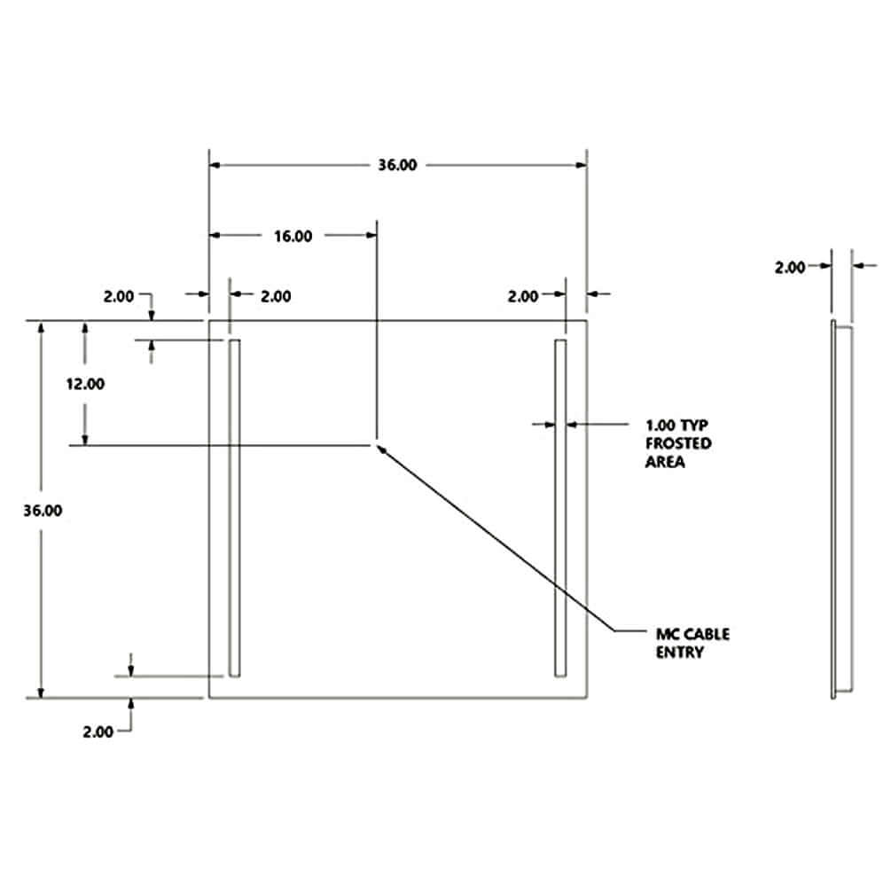 Cordova Charisma Natural-Light Bathroom LED Mirror with 1-inch Frosted Vertical Bands - 3 Sizes
