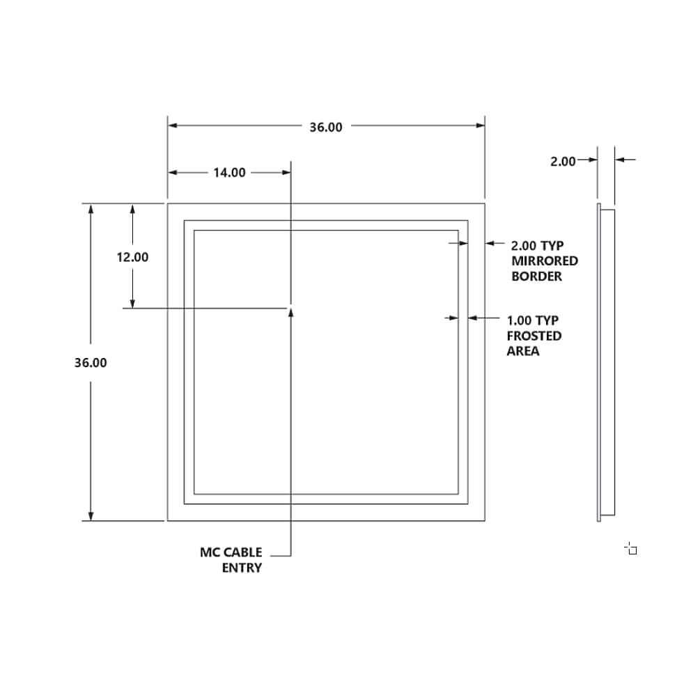 Cordova Unity Natural-Light Bathroom LED Mirror with 1-inch Frosted Continuousl Band - 3 Sizes