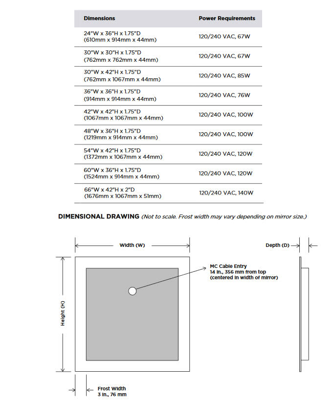 Electric Mirror Silhouette + Keen LED Mirror – 8 Sizes