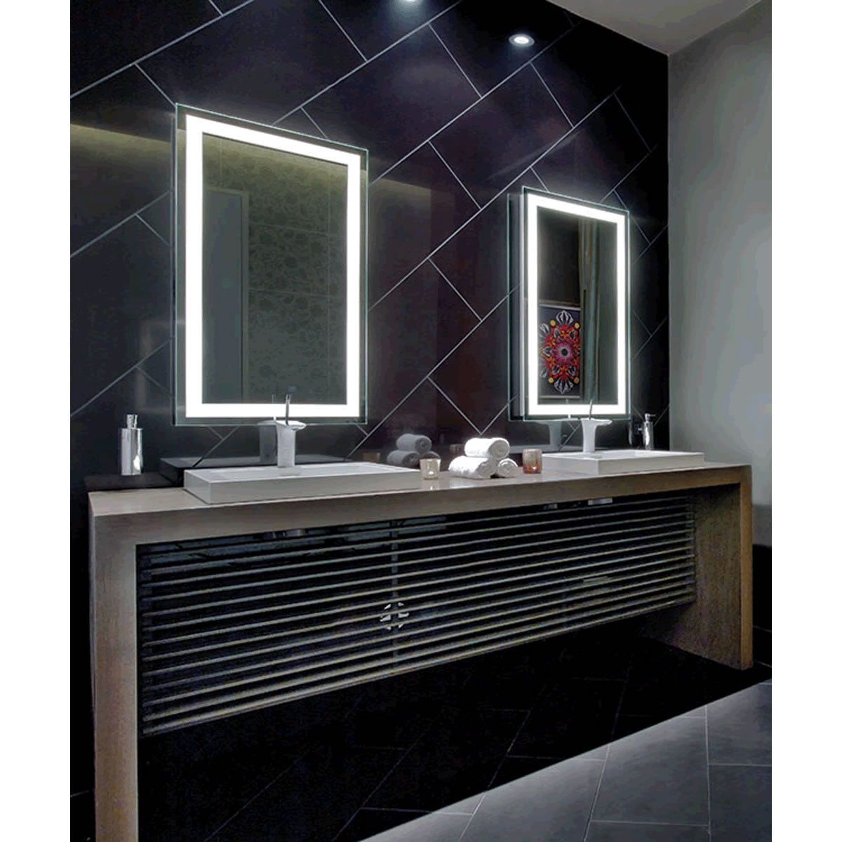 Electric Mirror Integrity+AVA Adjustable Color LED Bathroom Mirror with LED Border, 10 Sizes