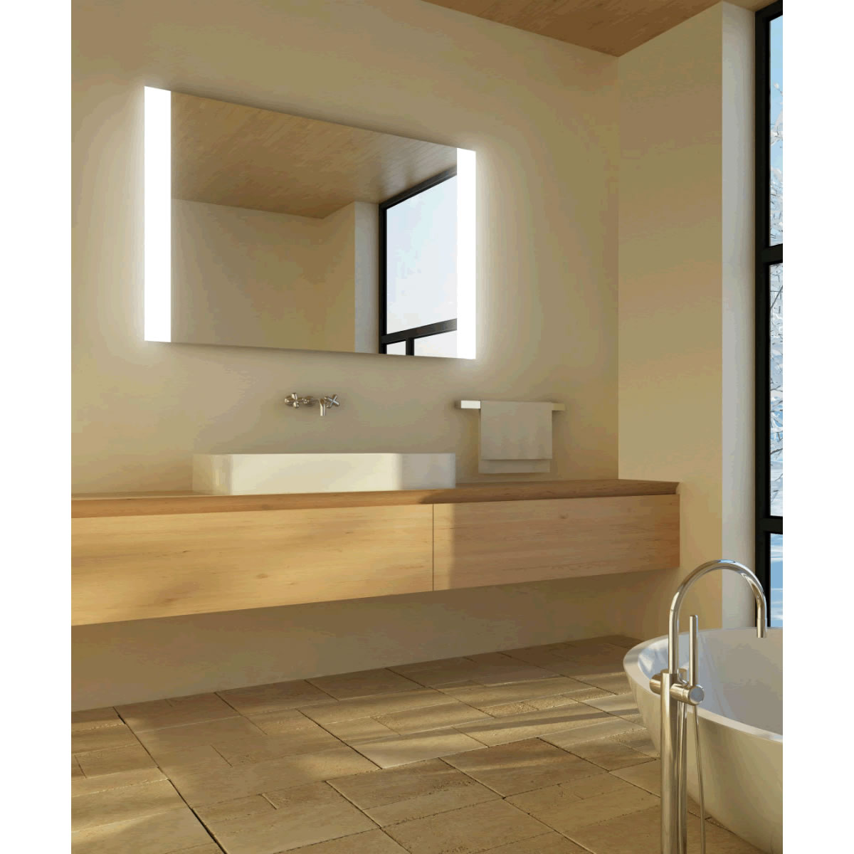 Electric Mirror Novo LED Bathroom Mirror with Wall Glow