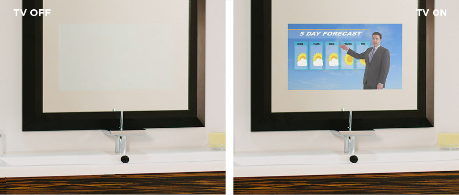 Electric Mirror Fusion TV Lighted Mirror with HDTV. It "Disappears" When Turned Off - 3 sizes