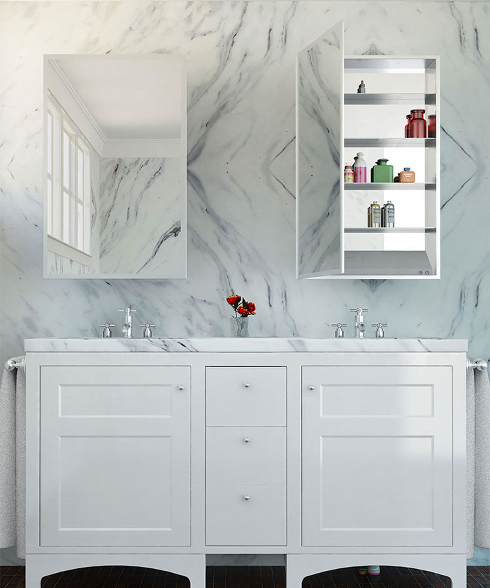 Electric Mirror Simplicity 23.5" ADA Mirrored Cabinet, Lighted Interior + GFCI Outlet + 4 USB Ports