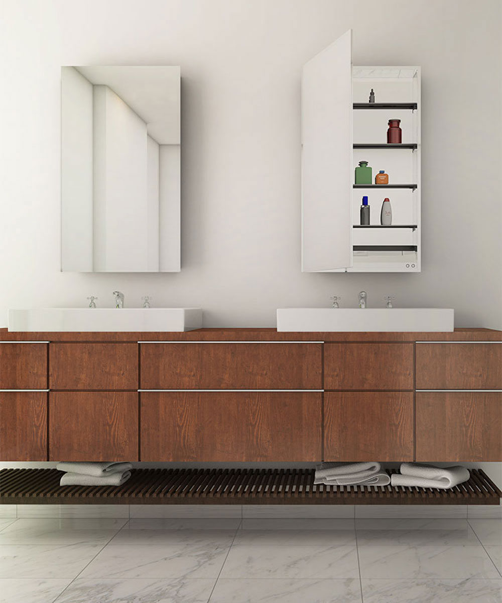 Electric Mirror Simplicity 23.5" ADA Mirrored Cabinet, Lighted Interior + GFCI Outlet + 4 USB Ports