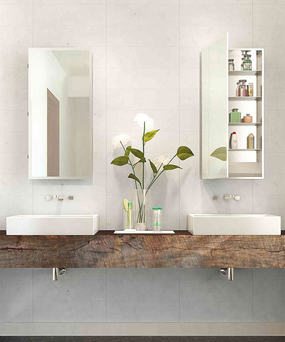 Electric Mirror Simplicity 23.5" ADA Mirrored Cabinet, Lighted Interior + GFCI Outlet + 4 USB Ports