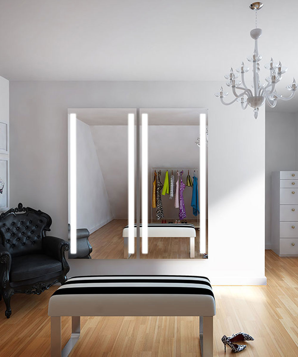 Fusion Wardrobe + AVA LED Mirror - Electric Mirror - Perfect Makeup Mirrors