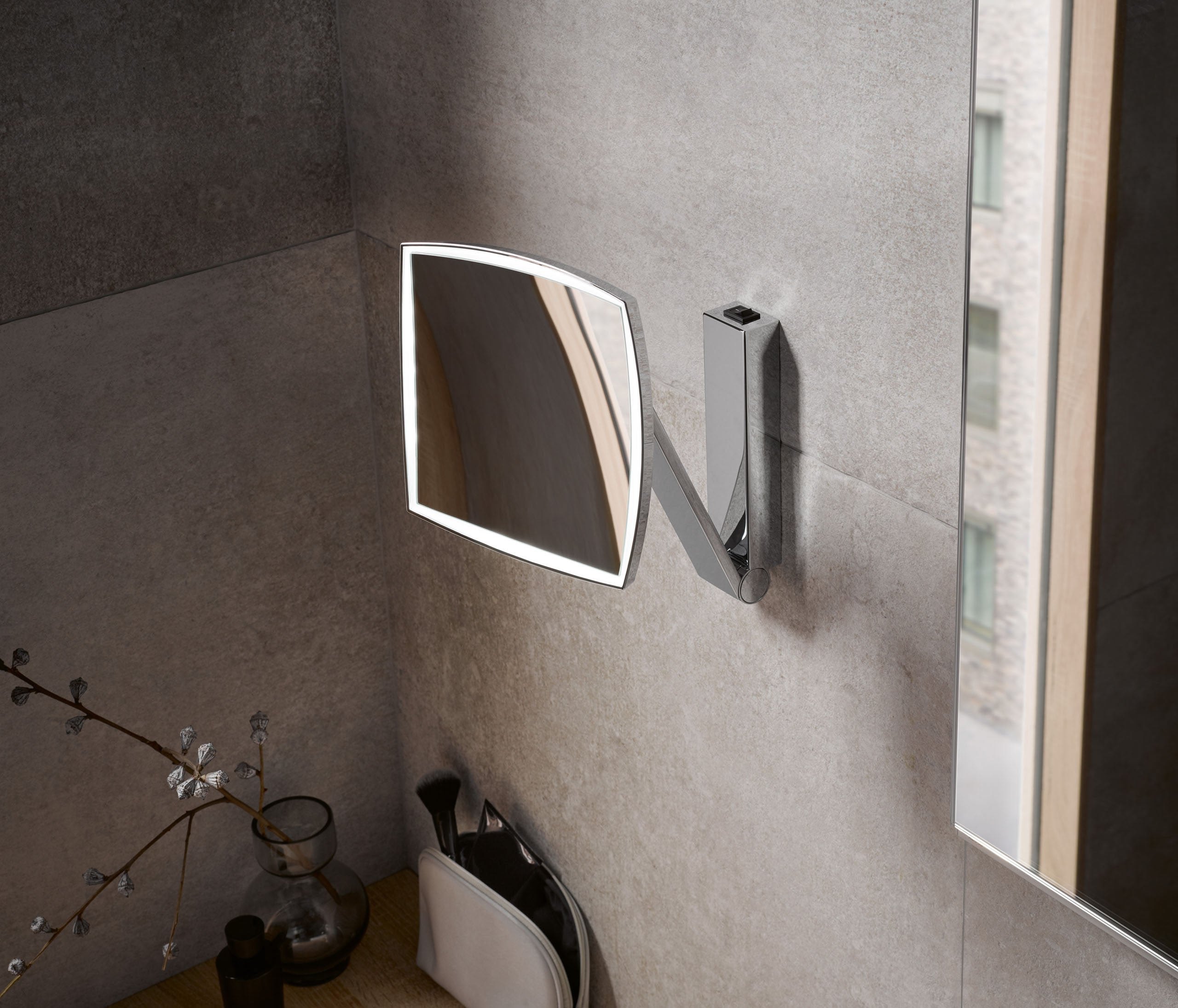 KEUCO Square 5x Hardwired 6,500k (Daylight) LED Cosmetic Mirror with Rocker Switch - 5 Finishes