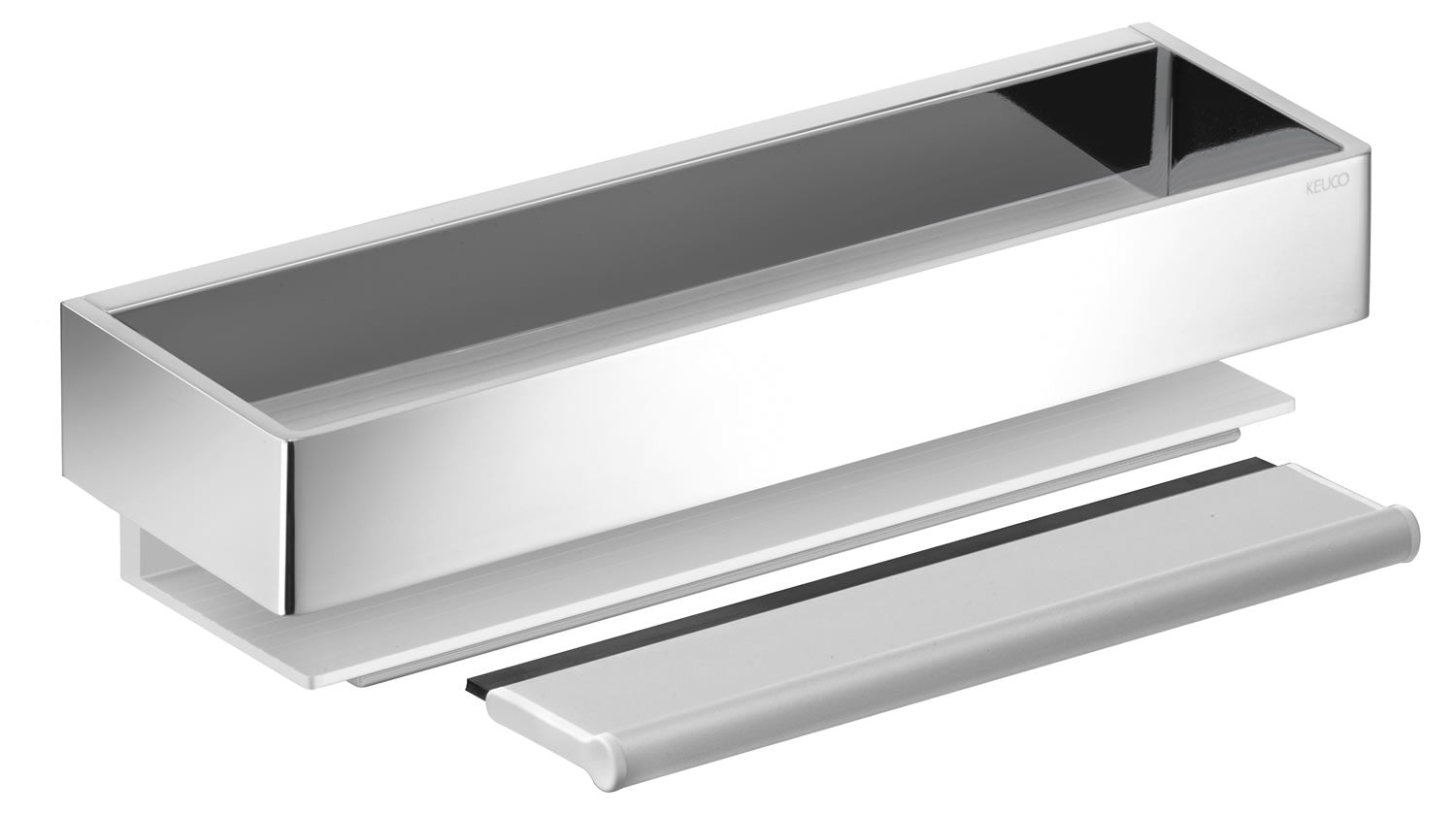 Keuco Edition 11 Shower Basket with Built-In "Secret" Squeegee, 5 Finishes