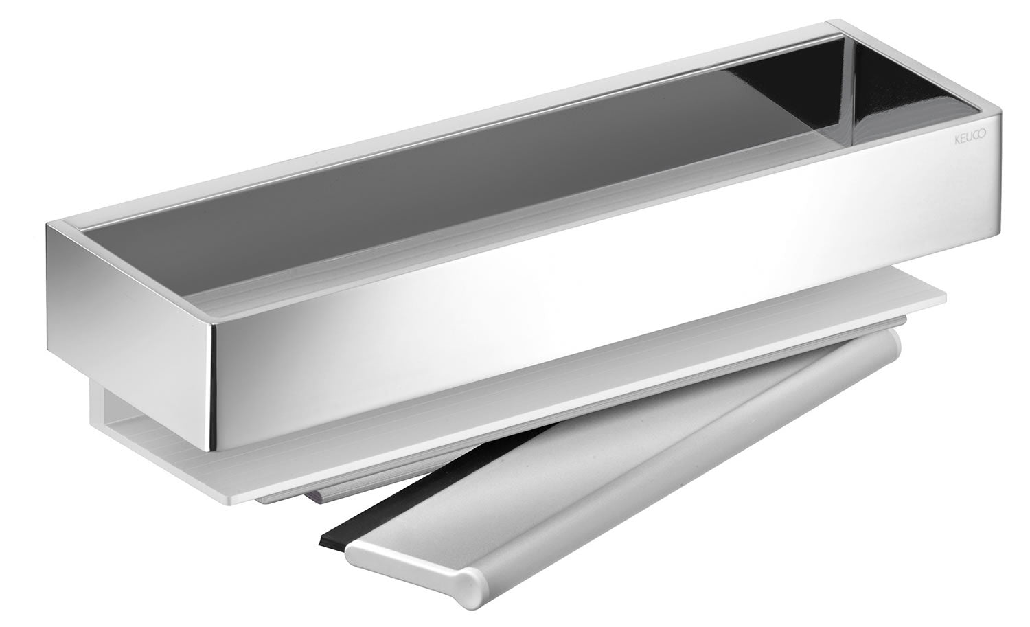 Keuco Edition 11 Shower Basket with Built-In "Secret" Squeegee, 5 Finishes