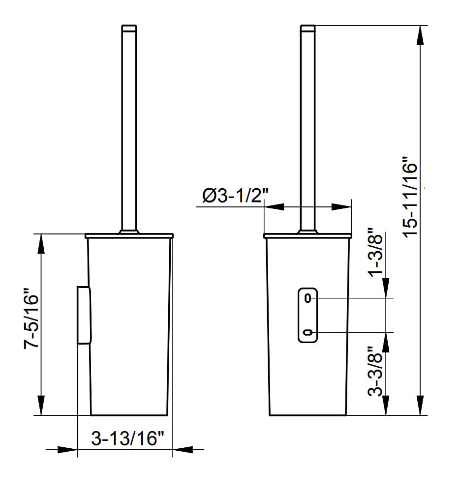 Keuco Collection Moll Wall Mounted Toilet Brush Set, 4 Finish Combinations