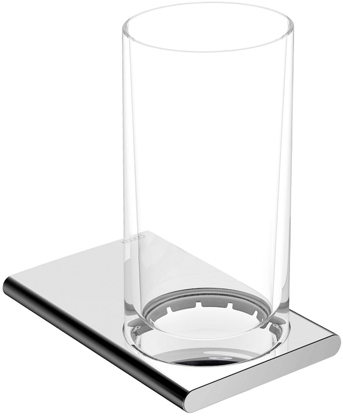Keuco Edition 400 Tumbler Holder and Crystal Tumbler for Wall-Mounting, 3 Finishes