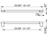 Keuco Plan Towel Bar 26" or 34", Matte Black, Polished Chrome, or Stainless Steel