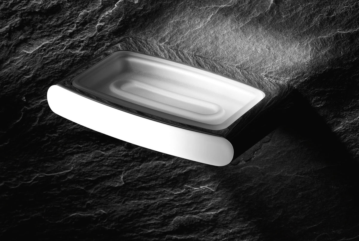 Elegance Soap Holder with Crystal Glass Soap Dish - OPEN BOX - Keuco - Perfect Makeup Mirrors