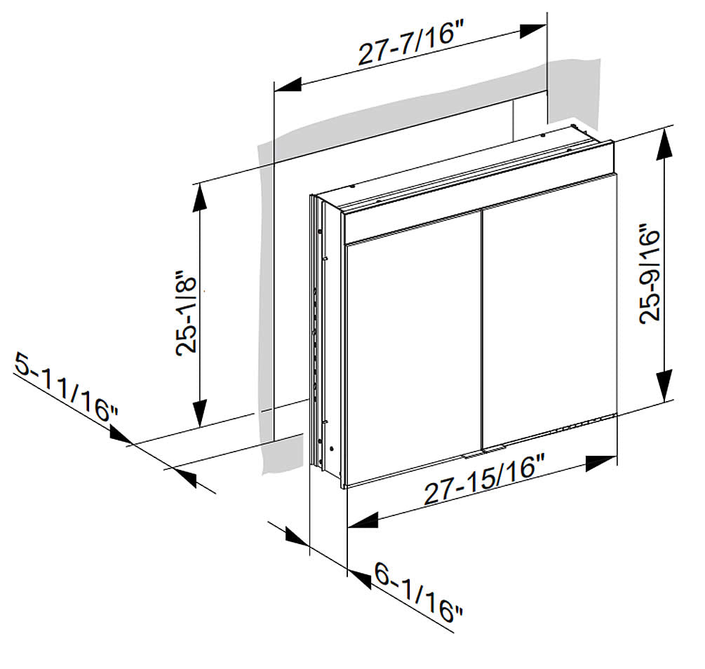 Keuco Edition 400 LED Mirrored Recessed Bathroom Cabinet