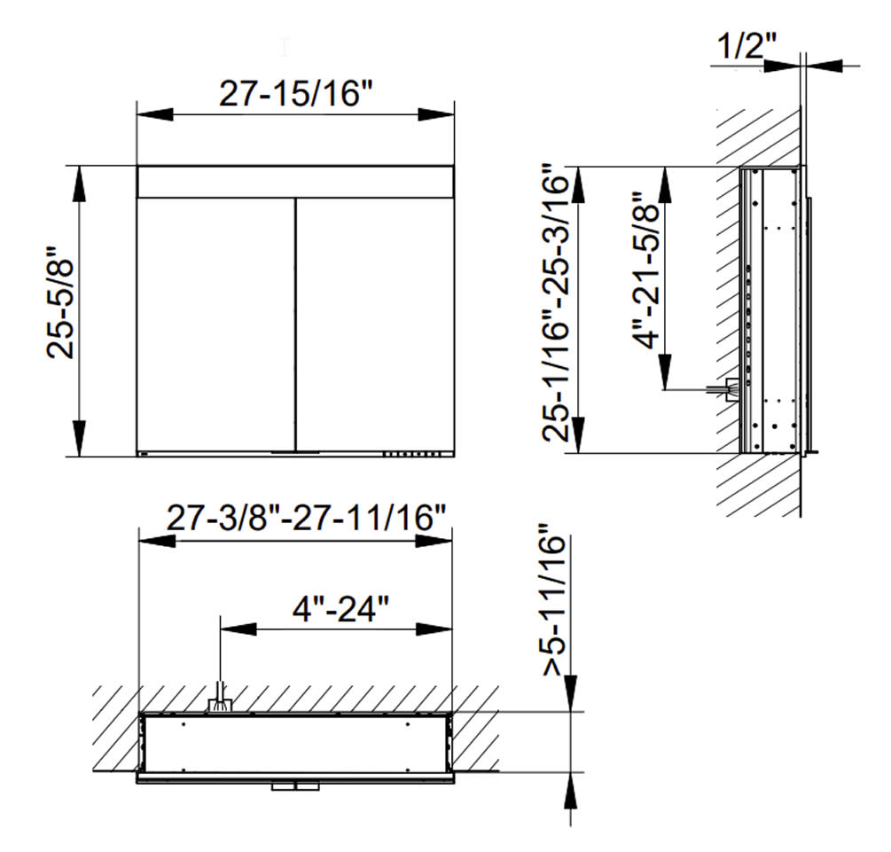 Keuco Edition 400 LED Mirrored Recessed Bathroom Cabinet