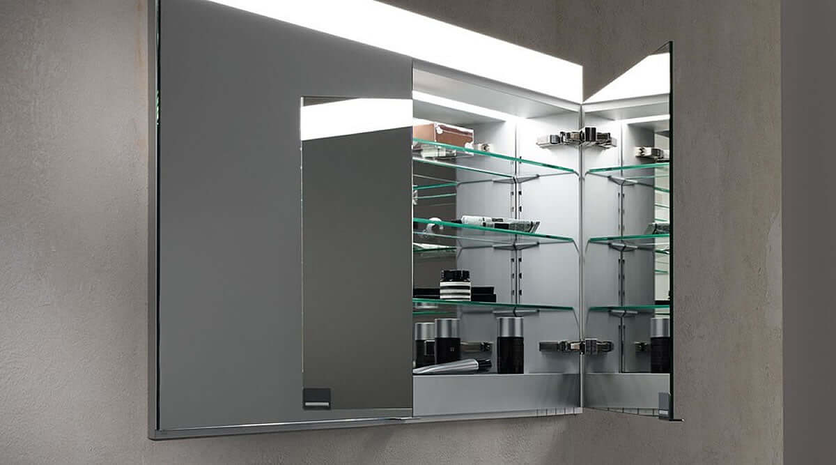 Keuco Edition 400 LED Sufrace Bathroom Cabinet, Mirrors In & Out - 4 Sizes