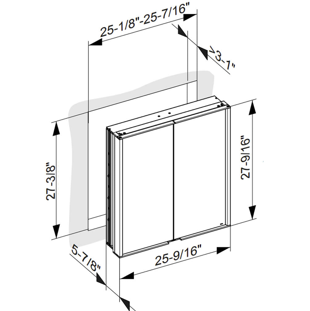 Keuco Royal Match Mirrored LED Bathroom Cabinet, Flex Storage