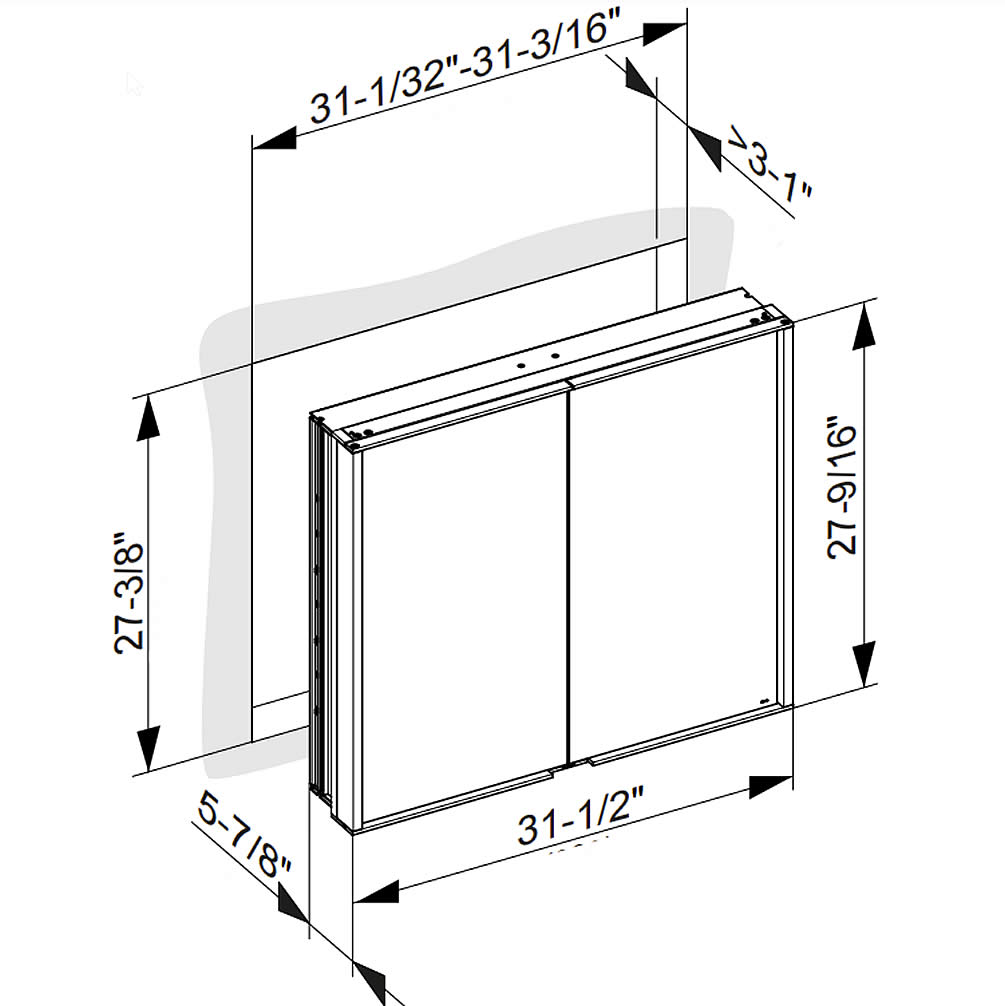 Keuco Royal Match Mirrored LED Bathroom Cabinet, Flex Storage