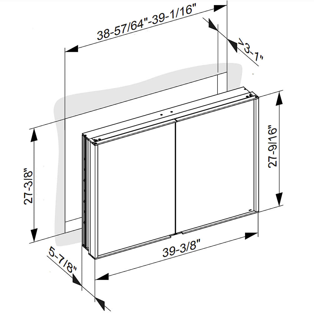 Keuco Royal Match Mirrored LED Bathroom Cabinet, Flex Storage